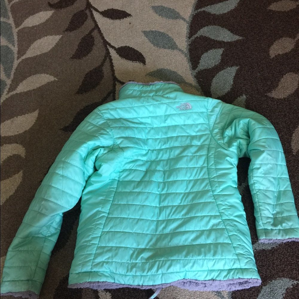 The North Face Kids Mint/Grey Reversible Jacket size 14 - Picture 2 of 10